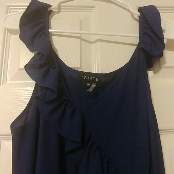 Navy Blue Ruffle Dress - Picture 2 of 3